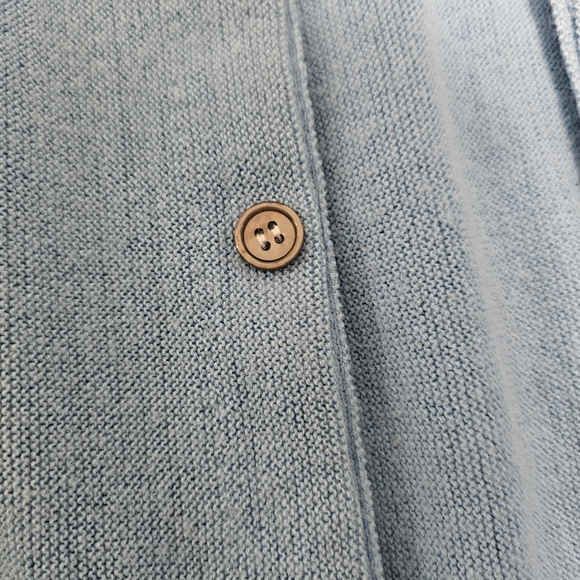 VTG IZOD Lacoste Men’s Medium Blue Cardigan Sweater Grandpa Preppy Acrylic RARE - Picture 6 of 16